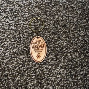 Engraved Wooden Dog Keychain